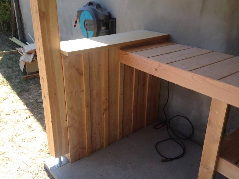 Charpente bois pour appentis de rangement